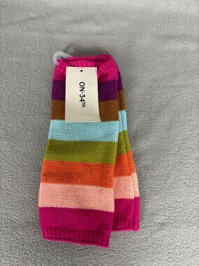 On 34th Women's Cozy Colorblocked Multicolor Fingerless Gloves One Size NWT's